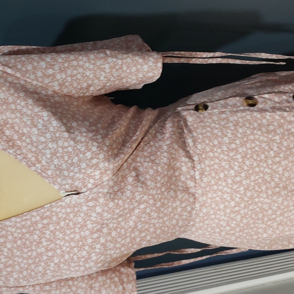 NWT ESSENCE COUTURE FLORAL FAUX WRAP A LINE BUTTON BOTTOM Midi Dress sz XL (12) - Picture 2 of 12